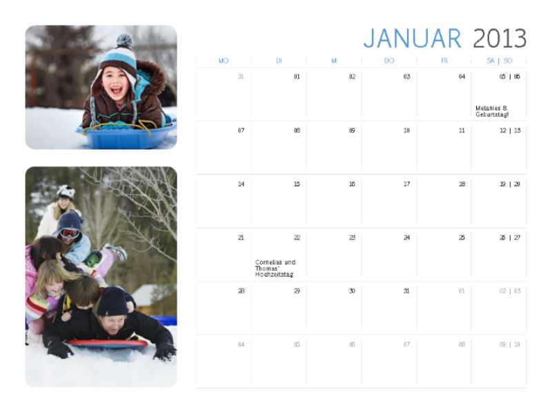 Fotokalender 2013 (Mo – Sa/So) Fotokalender 2013 (Mo – Sa/So)