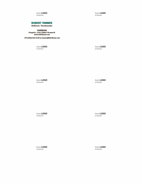 Visitenkarten, horizontales Layout mit Logo, Name in Großbuchstaben Visitenkarten, horizontales Layout mit Logo, Name in Großbuchstaben