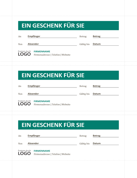 Geschenkgutscheine Geschenkgutscheine