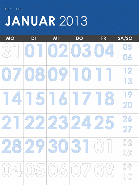 Kalender 2013-2014, mehrfarbig (Mo-So) Kalender 2013-2014, mehrfarbig (Mo-So)