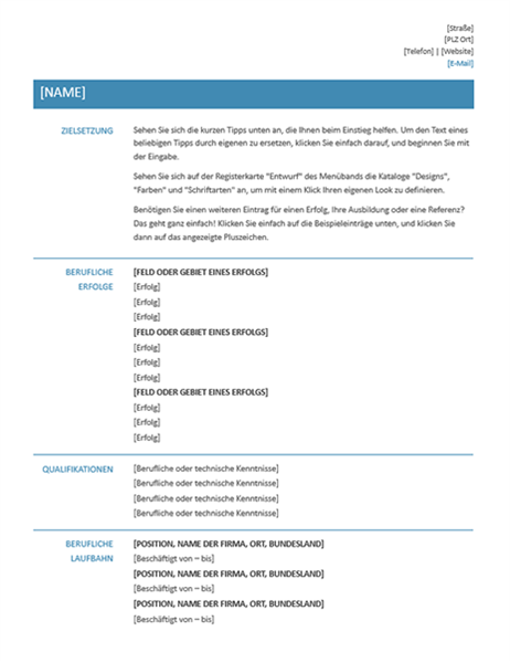 Qualifikationsbezogener Lebenslauf (einfaches Design) Qualifikationsbezogener Lebenslauf (einfaches Design)