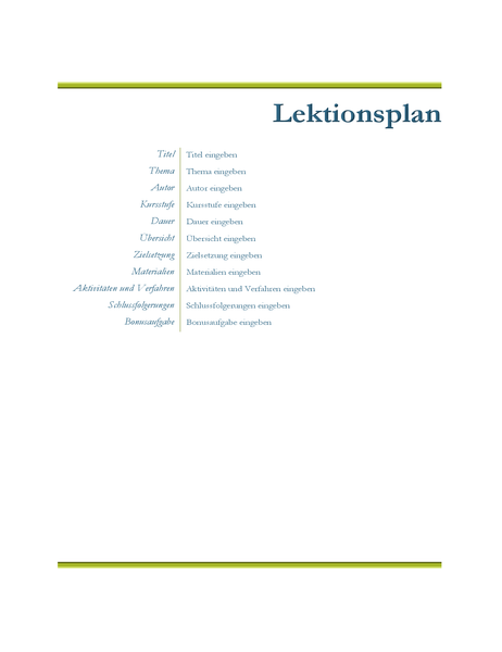 Lehrer-Lektionsplan Lehrer-Lektionsplan