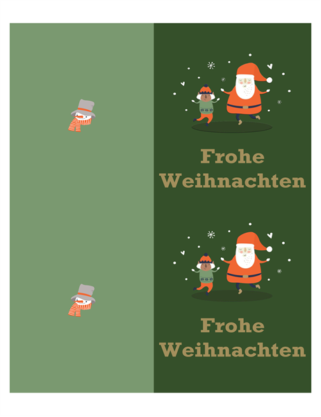 Weihnachtskarten (Geist-der-Weihnacht-Design, 2 pro Seite, für Avery-Papier) Weihnachtskarten (Geist-der-Weihnacht-Design, 2 pro Seite, für Avery-Papier)