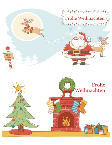 Weihnachtskarten (Geist-der-Weihnacht-Design, 2 pro Seite) Weihnachtskarten (Geist-der-Weihnacht-Design, 2 pro Seite)