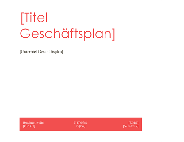 Geschäftsplan Geschäftsplan