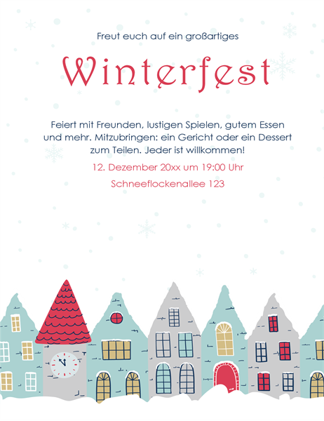 Handzettel für Winterparty Handzettel für Winterparty