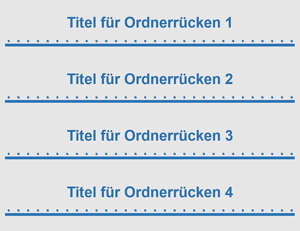 5 cm breite Ordnerrückenschilder (4 pro Seite) 5 cm breite Ordnerrückenschilder (4 pro Seite)