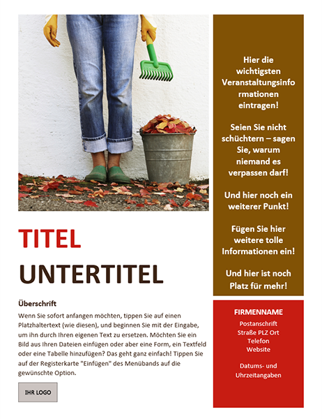 Handzettel für saisonale Veranstaltung (Herbst) Handzettel für saisonale Veranstaltung (Herbst)