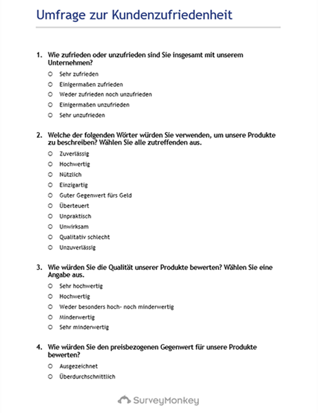 Kundenumfrage Kundenumfrage
