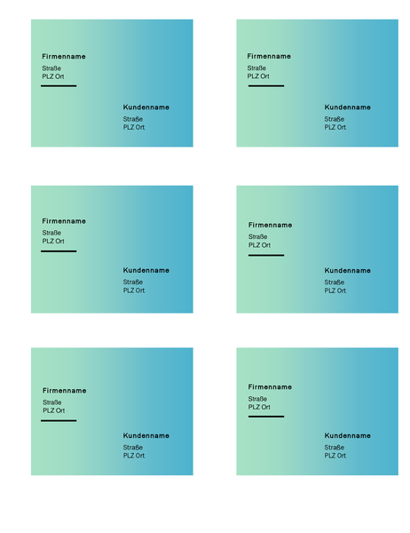 Versandetiketten (Design mit grünem Farbverlauf, 6 pro Seite, Verwendung mit Avery 5164) Versandetiketten (Design mit grünem Farbverlauf, 6 pro Seite, Verwendung mit Avery 5164)
