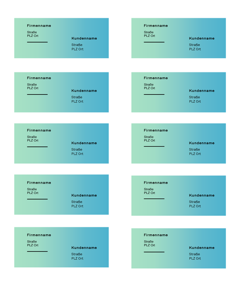 Versandetiketten (Design mit grünem Farbverlauf, 10 pro Seite, Verwendung mit Avery 5163) Versandetiketten (Design mit grünem Farbverlauf, 10 pro Seite, Verwendung mit Avery 5163)