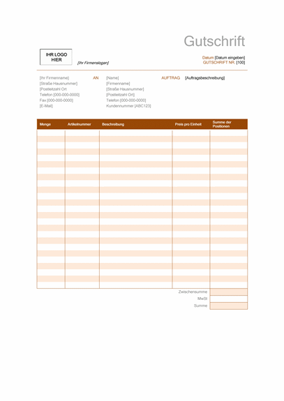 Gutschrift (Design "Rost") Gutschrift (Design "Rost")