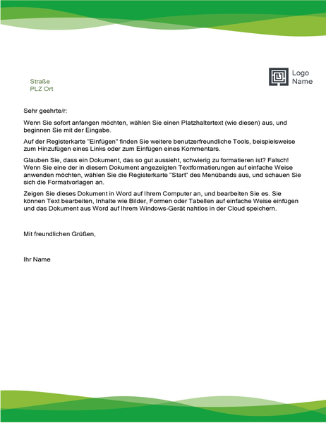 Briefkopf (Grüne-Welle-Design) Briefkopf (Grüne-Welle-Design)