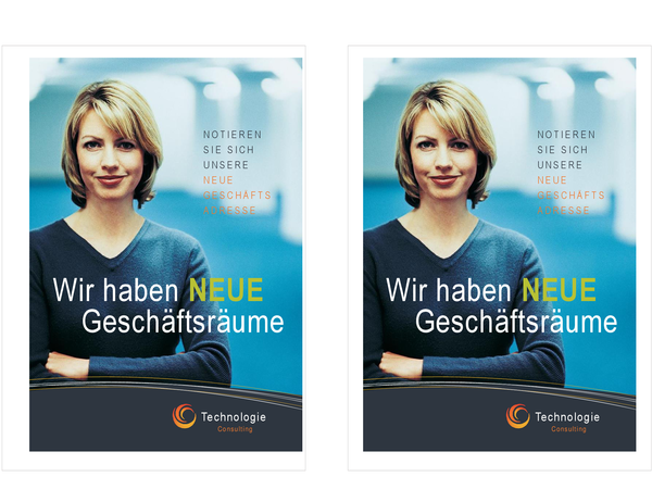 Umzugsankündigung für Technologiebranche (2 pro Seite) Umzugsankündigung für Technologiebranche (2 pro Seite)