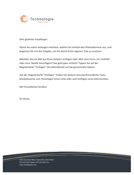 Briefkopf für Technologiebranche Briefkopf für Technologiebranche