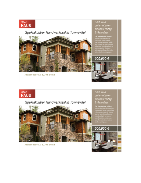 Immobilien-Postkarte (2 pro Seite) Immobilien-Postkarte (2 pro Seite)