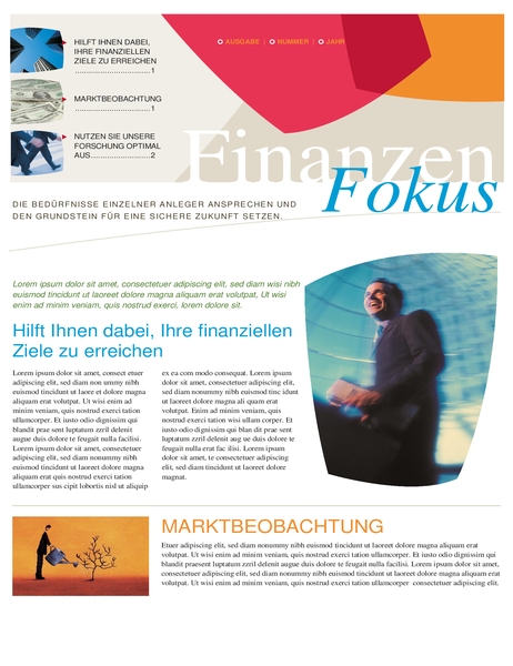 Newsletter für Finanzunternehmen (2 Seite) Newsletter für Finanzunternehmen (2 Seite)