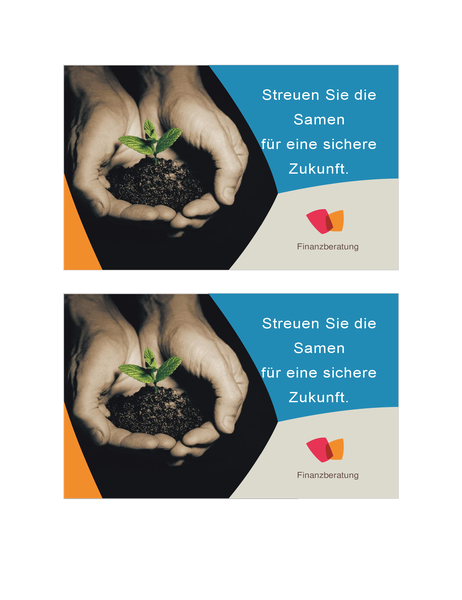 Postkarte für Finanzunternehmen (2 pro Seite) Postkarte für Finanzunternehmen (2 pro Seite)