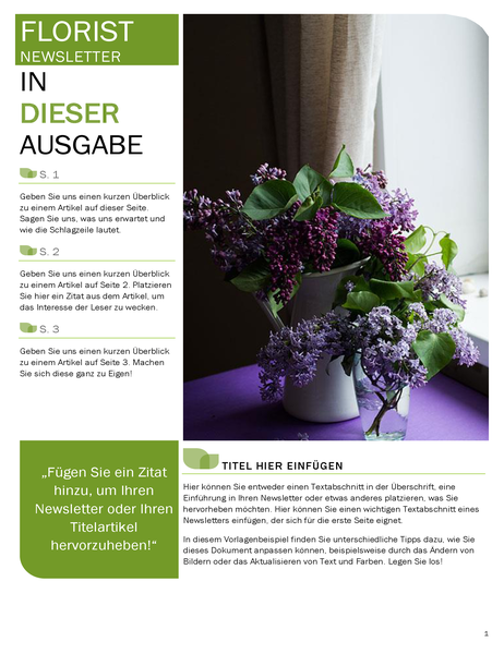 Newsletter für Floristen Newsletter für Floristen