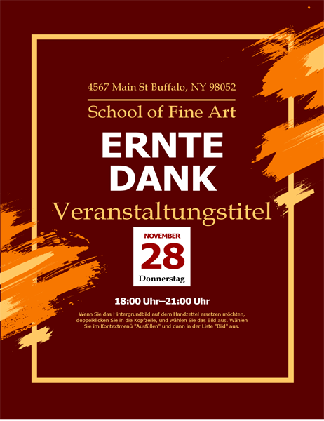 Moderner Handzettel für Erntedankfest Moderner Handzettel für Erntedankfest