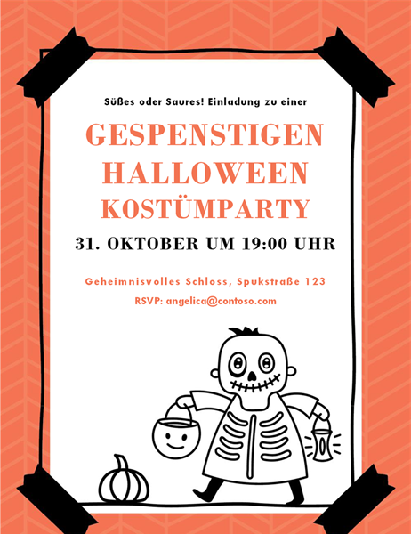 Halloween-Einladung „Skelett“ Halloween-Einladung „Skelett“