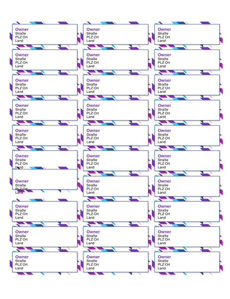 Etiketten mit lila Grafik (30 pro Seite) Etiketten mit lila Grafik (30 pro Seite)
