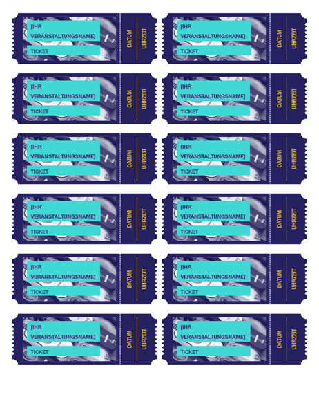 Blaue Veranstaltungstickets Blaue Veranstaltungstickets