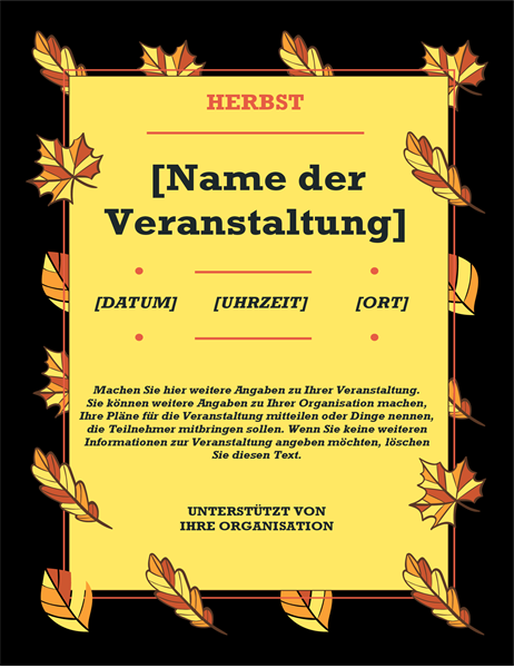 Veranstaltungshandzettel „Herbstlaub“ Veranstaltungshandzettel „Herbstlaub“