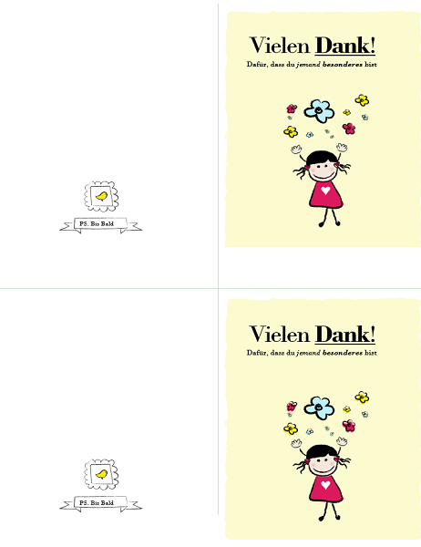 Danksagungskarte „kleines Mädchen“ Danksagungskarte „kleines Mädchen“