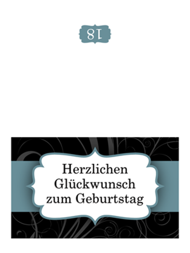 Geburtstagskarte (blaues Band, Mittelfaltung) Geburtstagskarte (blaues Band, Mittelfaltung)