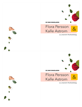 Hochzeitseinladung mit Blumen-Motiv Hochzeitseinladung mit Blumen-Motiv