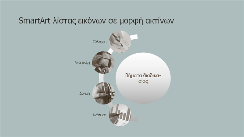 Επεξεργασία SmartArt με λίστα ακτίνων με εικόνες (ευρείας οθόνης) Επεξεργασία SmartArt με λίστα ακτίνων με εικόνες (ευρείας οθόνης)