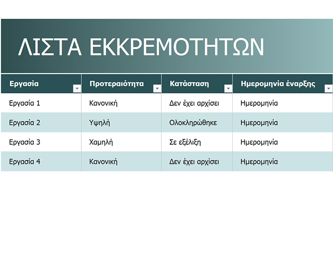 Απλή λίστα εκκρεμοτήτων Απλή λίστα εκκρεμοτήτων