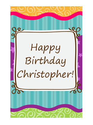 Birthday card - stars and stripes (kids, half-fold) Birthday card - stars and stripes (kids, half-fold)