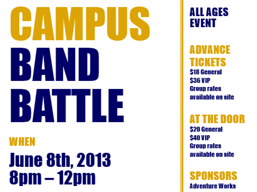 Student flyer (blue and gold)
