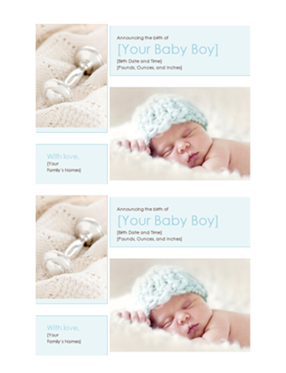 Download Baby boy birth announcement