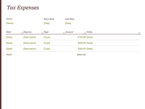 Tax expense journal Tax expense journal