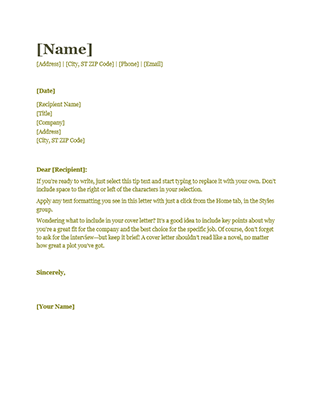 Resume cover letter (green) Resume cover letter (green)