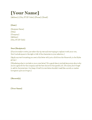 Free Covering Letter In Cv