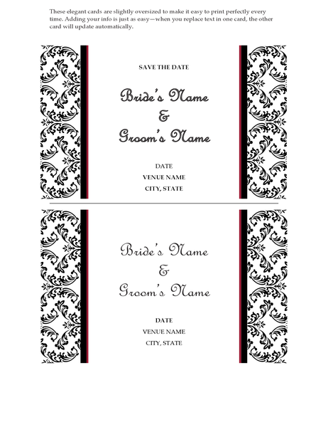 Wedding "Save the date" card (black-and-white wedding design) Wedding "Save the date" card (black-and-white wedding design)