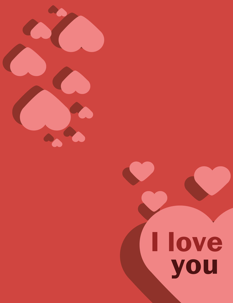 I Love You card (quarter-fold) I Love You card (quarter-fold)