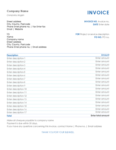 Service invoice Service invoice