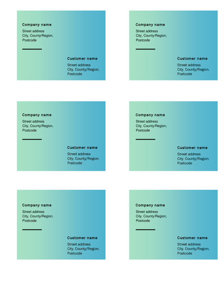 Shipping labels (Green Gradient design, 6 per page, works with Avery 5164) Shipping labels (Green Gradient design, 6 per page, works with Avery 5164)