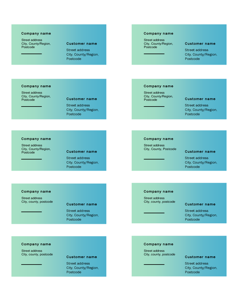 Shipping labels (Green Gradient design, 10 per page, works with Avery 5163) Shipping labels (Green Gradient design, 10 per page, works with Avery 5163)