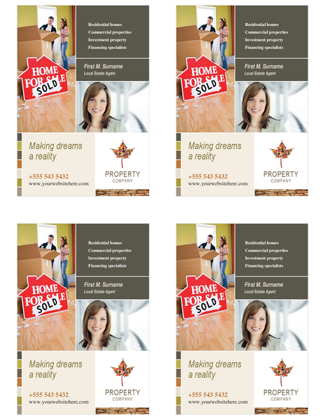 Property flyer (quarter-page, four per page) Property flyer (quarter-page, four per page)