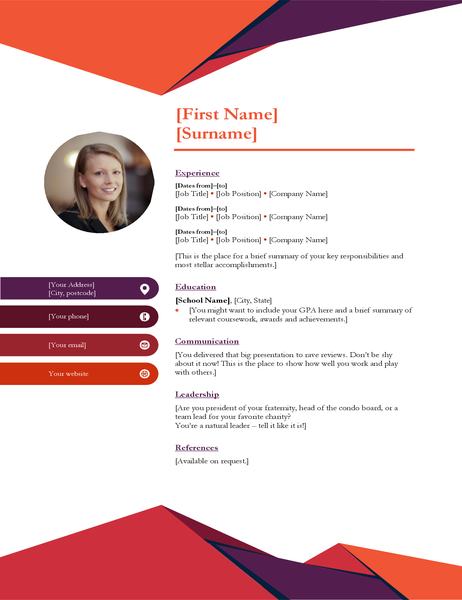 Contemporary photo CV Contemporary photo CV