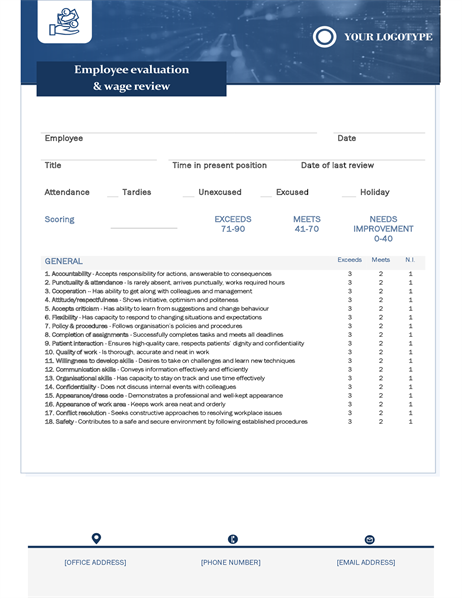 Employee evaluation and wage review small business Employee evaluation and wage review small business