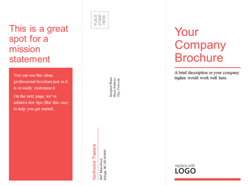 Tri-fold business, medical brochure (red, white design) Tri-fold business, medical brochure (red, white design)