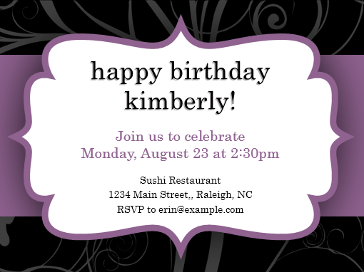 Party invitation (Purple Ribbon design) Party invitation (Purple Ribbon design)