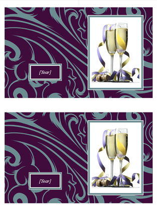 Stylish photo cards (blue curls on purple, 2 per page) Stylish photo cards (blue curls on purple, 2 per page)